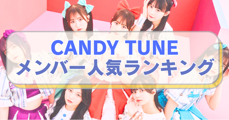 アイドルグループCANDY TUNEの写真に「CANDY TUNE　メンバー人気ランキング」のテキスト入り