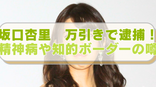 坂口杏里の画像に「坂口杏里　万引きで逮捕！　精神病や知的ボーダーの噂」のテキスト入り。