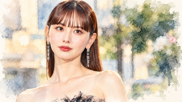 離婚を公表した鈴木えみを描いた透明水彩のイラスト